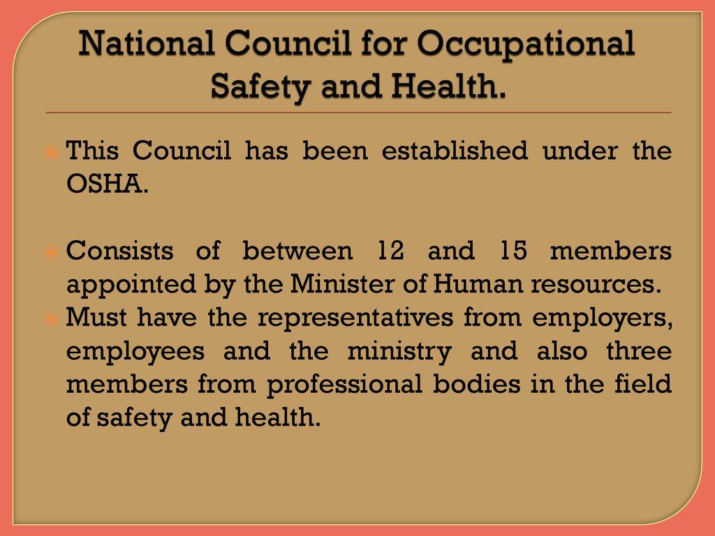 National Council for Occupational Safety and Health