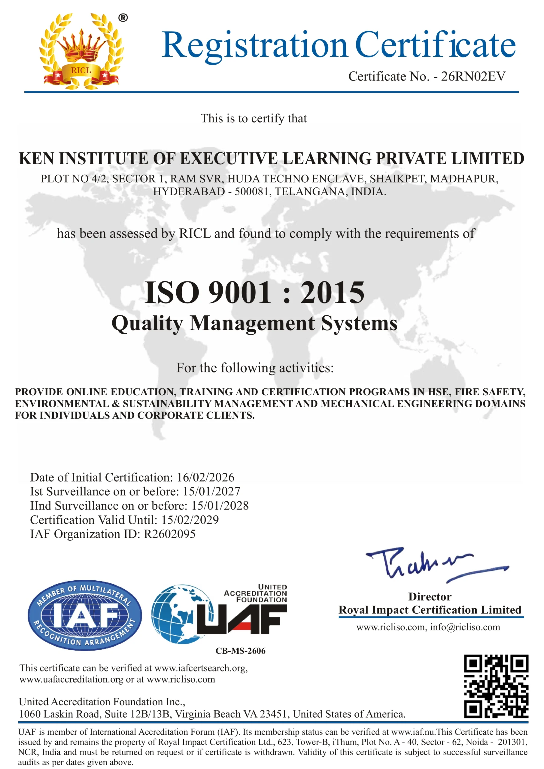 KEN INSTITUTE OF EXECUTIVE LEARNING QMS