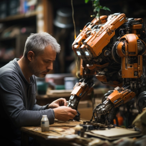 man-hanging-out-with-robot
